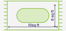 Size 8x10 sq feet